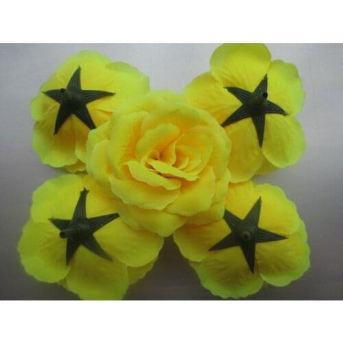 10pcs yellow Color Small Tea Rose Diy Rose Flower Silk Flowers Artificial Flowers Heads For Home Wedding Decoration Flower Head