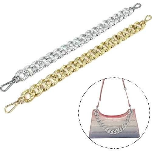 Metal Flat Chain Embossed Bag Chain Decorative 38cm Aluminum Chain Bag Handle Chain Bag Accessories Metal Flat Chain Bag Strap