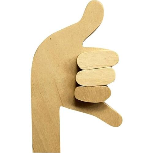 Gesture Hook Key Clothes Coat Hanger Decoration Household Storage Rack Chain Kitchen Wall Hanging Creative Wooden