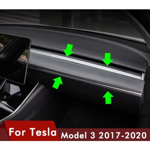 For Tesla Model 3 2021 Carbon Fibre ABS New Car Center Console Trim Model Y Accessories Model Three Tesla dashboard