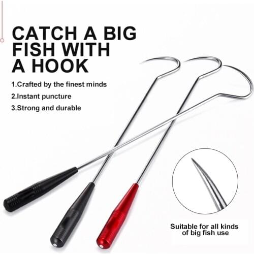 New Spear Hook Sea Fishing Gaff Stainless With String Ice Aluminum Alloy Spear Hook Tackle Fishing tackle