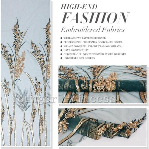 New design fashion sequins YG-726 african french lace fabric with sequins african tulle lace fabric 6 yards /lot