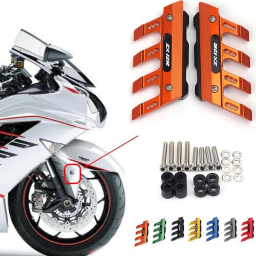 With Logo For Kawasaki ninja ZX12R ZX 12R Motorcycle Front Fork Protector Fender Slider Guard Accessories Mudguard