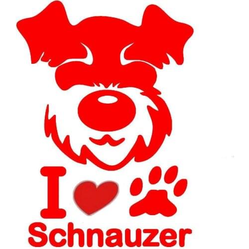 I Love Schnauzer Puppy Dog Cute Car Vehicle Reflective Decals Sticker Decoration