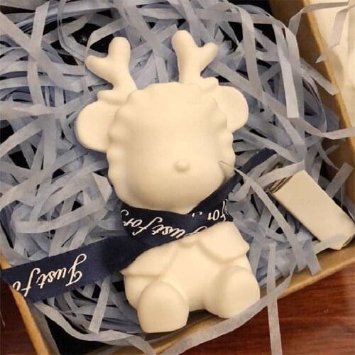 3D Sika Deer Silicone Mold Christmas Gifts DIY Tools Elk Mousse Cake Decor Fondant Soap Candle Plaster Crafts Making Tools