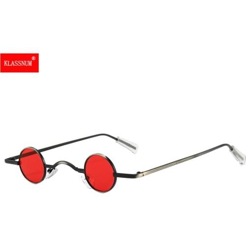 Retro Mini Sunglasses Round Men Metal Frame Gold Black Red Small Round Framed Sun glasses Popular Color Lens Sunglasses Fashion