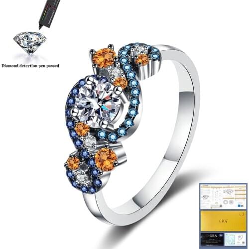 1 Carat D Color Moissanite Wedding Rings For Women Top Quality 18K White Gold Color 100% 925 Sterling Silver Jewelry