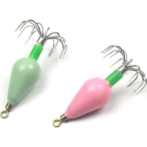 1PC 30g Luminous Squid Lure Hook Fish Hook 12-Needle Simulation Squid Hook Fishing Tackle Lures Squid Jig Lures With Hook