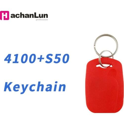 5/10PCS RFID Dual Chip Smart NFC IC + ID Composite Keychain 125KHZ 13.56MHZ EM4100 TK4100 + S50 Fudan Keychain