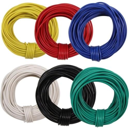 6 ROLLS 60 Meters 1.0 AMP- 26AWG 1.5 AMP- 24AWG 3.0 AMP- 21AWG STRANDED EQUIPMENT WIRE DX026 DX126 DX046 model building kit