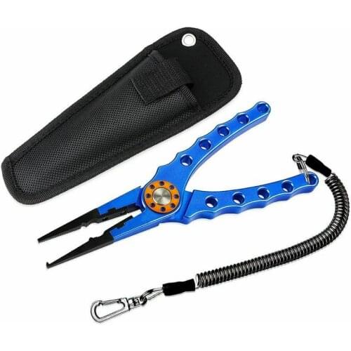 8" Fishing Pliers Aluminum Saltwater Split Ring Stainless Steel Terminal Tackle