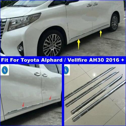Accessories Exterior Refit Kit Chrome Car Door Body Molding Bottom Cover Trim Fit For Toyota Alphard / Vellfire AH30 2016 - 2019