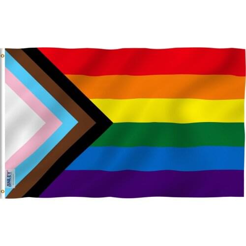 Anley Fly Breeze 3x5 Feet Progress Pride Rainbow Flag - LGBT Flag Polyester