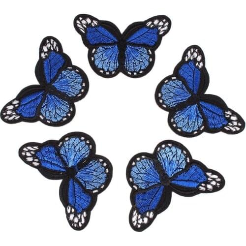 6pcs/lot Cartoon Embroidered Butterfly Patches Iron On Sew On Clothes Appliques for Jeans Backpack Shoes Hats Coats DIY Stickers