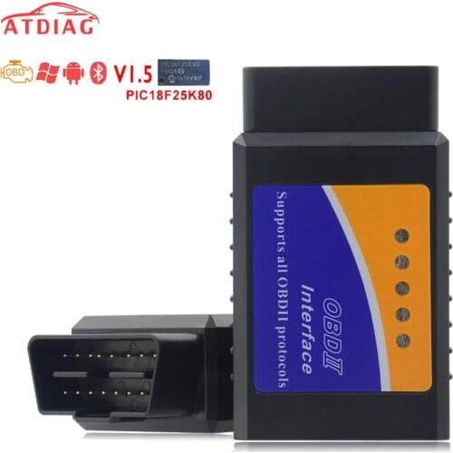 ELM327 Bluetooth ELM 327 PIC18F25K80 Version 1.5 OBD2 / OBDII for Android Torque Car Code Scanner