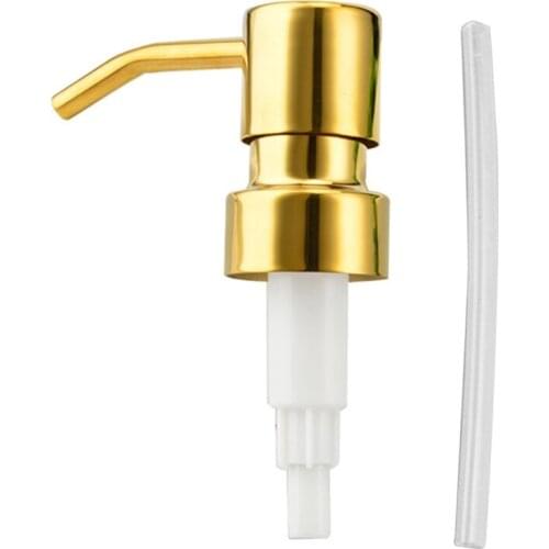 Round Neck Top Soap Dispenser Pump Rust Proof Soap Bottles Pumps Plating Gold Simple Design Home Bathroom Facilities