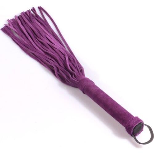 39cm Genuine leather flogger, handmade flirting suede whip, spanking crop, sexy leather whip for couples sex game,sex products