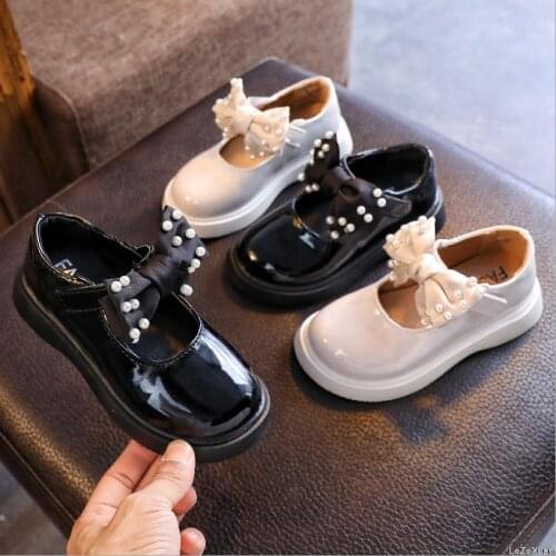 Autumn Girls Leather Shoes Fashion Solid Color Baby Girl Shoes Casual Kids Sneakers Soft Bottom Toddler Shoes Size 26-36