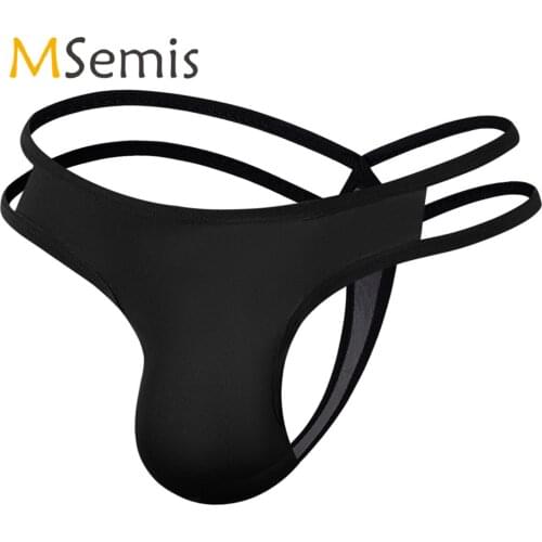 Swimwear Men Lingerie G-string Thongs Briefs Panties Bulge Pouch T-back Underwear Jockstrap Strappy Elastic Waistband Underpants