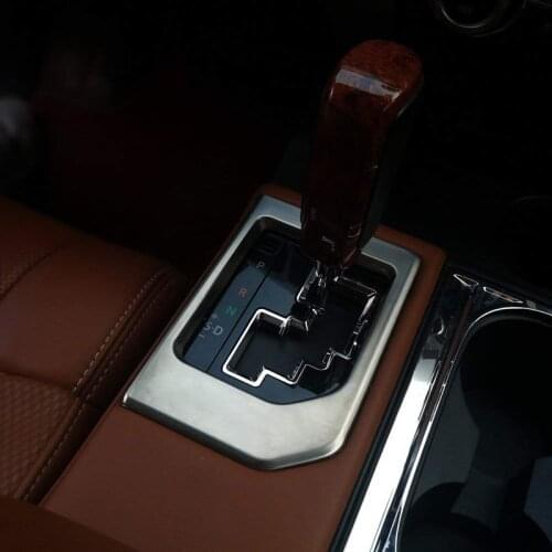 LHD!! For Toyota Tundra 4DR 2014-2020 Stainless Gear Shift Box Panel Water Cup Holder Frame Decoration Cover Trim Car Styling