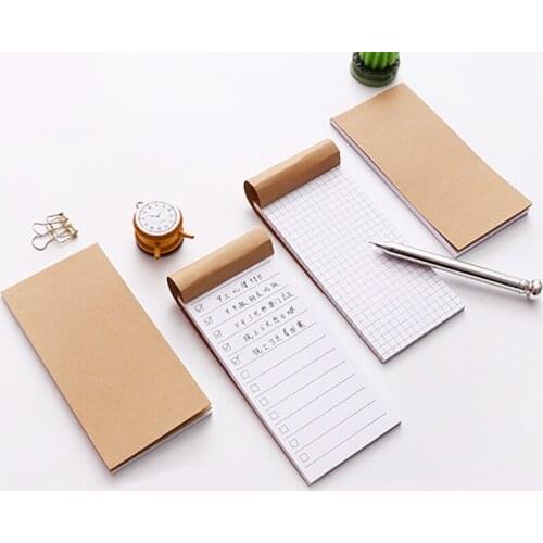 13.8*7cm Small Kraft Paper Notebook Cute Stationery Diary Agenda Pockets Notepad Planner Weekly Book School Supplies sl1129