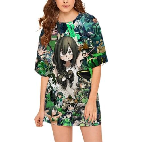CLOOCL My Hero Academia Fashion Women Short Sleeve Loose T Shirts 3D Print Anime Himiko Toga T-shirt Womens Casual Tops