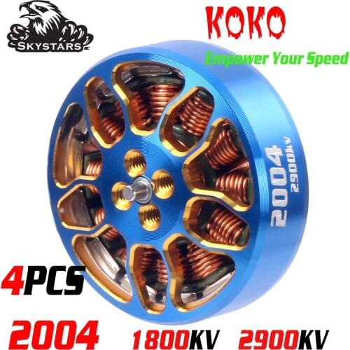 SKYSTARS KOKO 2004 1800KV/2900KV Brushless Motor LongRange Freestyle Racing Motor for 3-5.1inch Props RC for FPV drone Quadcopte