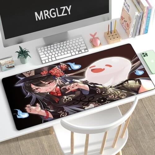 MRGLZY XXL Genshin Impact Mouse Pad Gamer Anime Sexy Girl HUTAO Large Desk Mat Computer Gaming Peripheral Accessories MousePads