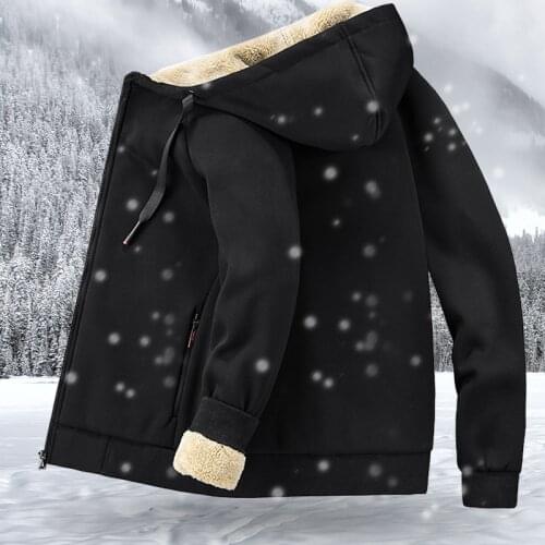 Men Winter Jacket Black Brand Clothing 2021 Fashion Male Fleece Thick Coats Mens Warm Outwear Streetwear Windbreaker Hoodies