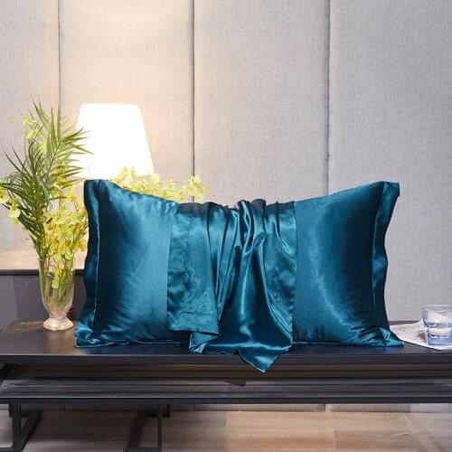 Mulberry Silk Pillows Case Solid Color Soft Cushion Cover Chair Seat Decor Pillowcase Emulation silk Pillow Cases 48x74cm