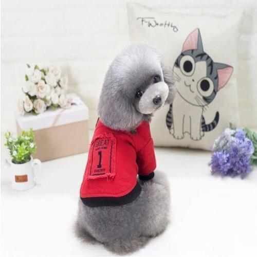 Pet Clothes Dog Clothes Jacket Solid Autumn/Winter Jean Dog Coats Dog Clothing Star Black Red Dog Jean Clothes