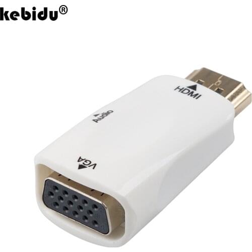Wholesale HDMI-compatible to VGA Male to Female Converter Adapter with Audio Cable for PC Laptop Tablet Support 1080P HDTV
