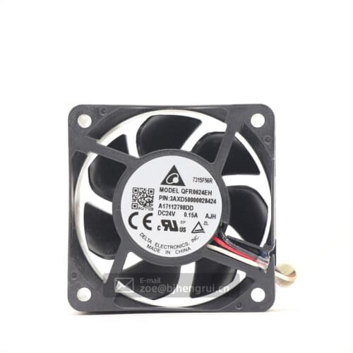 QFR0624EH Original Delta Fan 6025 24V 0.15A Ball Inverter Waterproof Cooling Fan