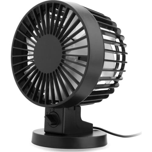 Personal Mini USB Fan Noiseless Table Desk Fan with Dual Blades For Home Office Desktop(2 gears) Black