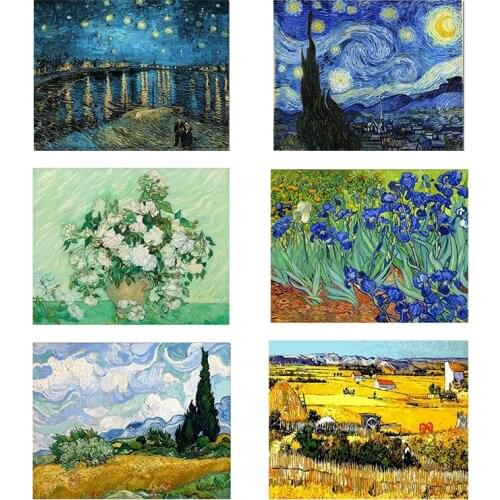 Famous classic wall art Van Gogh starry night abstract landscape canvas posters and print pictures modern living room decoration