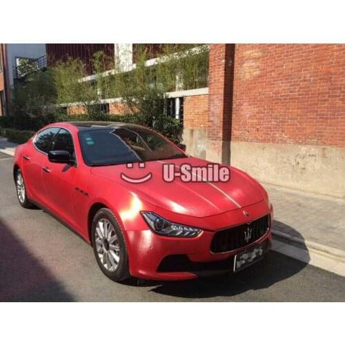 Premium Matt Brushed Chrome Red Vinyl Film Bubble Free For Car Wrap