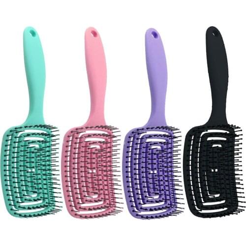 1Pcs 4 Colors ABS/Silicone Women Dry Wet Dual Purpose Bristle Comb Hairbrush Women Girl Hair Salon Accessories Beauty Supply