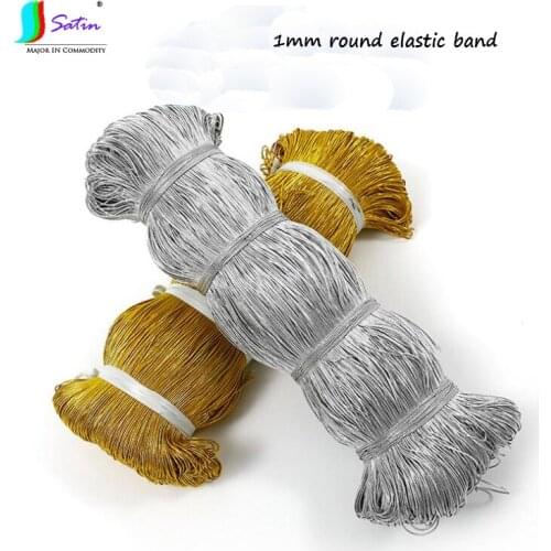 Sewing DIY Material Diameter 1MM Super Fine Gold Silvery Metal Color Round Elastic Band Length 108 Meters S0731L