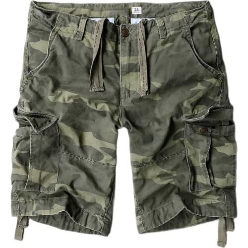 Trendy Camouflage Cargo Shorts Man Cotton Boardshorts Plus Size Military Army Style Shorts Big Pockets Summer Wear Men Clothes