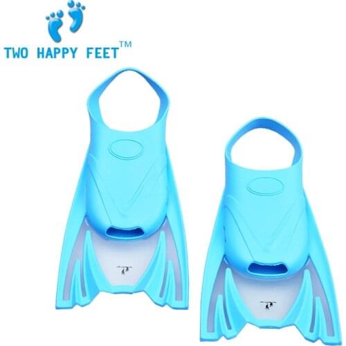 Silicone Children Swimming Fins Soft And Comfortable Unisex Diving Flippers Blue Free Shipping