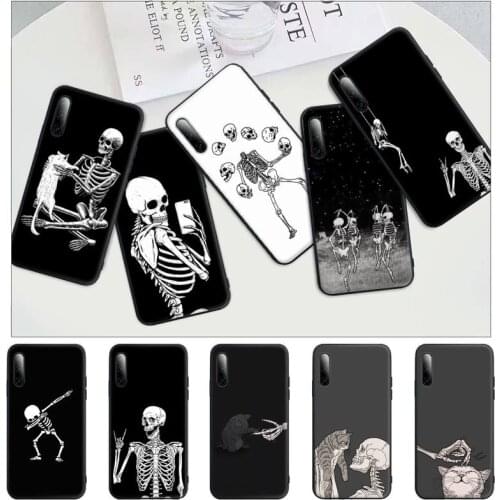Big Promotion Funny Skeleton Black Silicone Cell Phone Case For Xiaomi Mi 6 A2 8 10 Lite 9 Se 9t Pro A1 Note 10 Lite Cover
