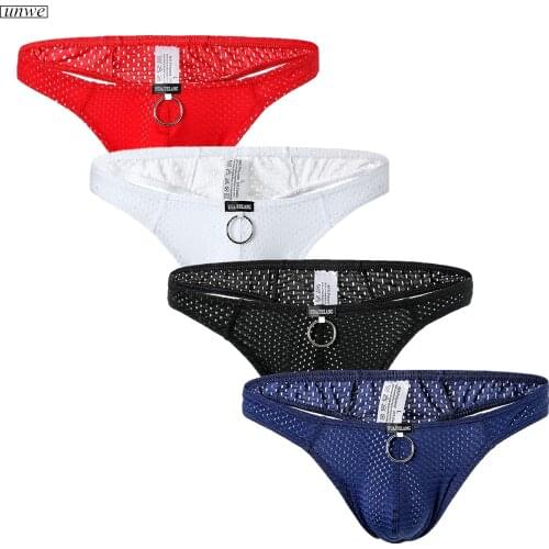 Sexy Design Mens Ring Thong Underwear Sexy Breathable Nylon Mesh G-String Erotic Gay Man Tanga M-XXL