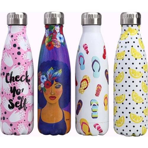 047-060 LOGO Custom Double Wall Stainless Steel Vacuum Flasks 500ml Thermos Cup Travel Mug Thermo Bottle Gifts Thermocup for Tea