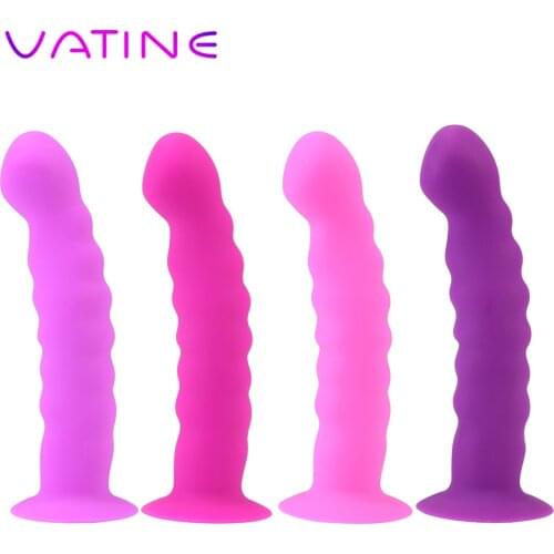 VATINE Strong Sucker Silicone Bead Dildo Vaginal Stimulator Sex Toys For Man Woman G-spot Anal Plug Prostate Massager