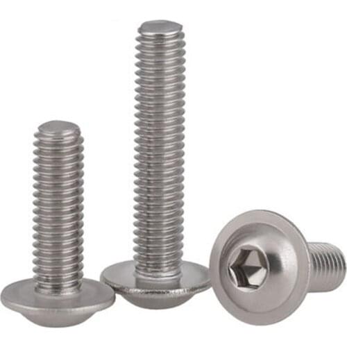 30pcs M4 304 stainless steel Round head with hexagon socket side cap screws Semicircular heads with pad screw 6mm-20mm Length