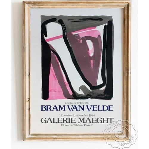 Bram Van Velde Exhibition Museum Poster, Lyrical Abstraction Peintures Wall Picture, Galerie Maeght Backdrop Decorative Painting