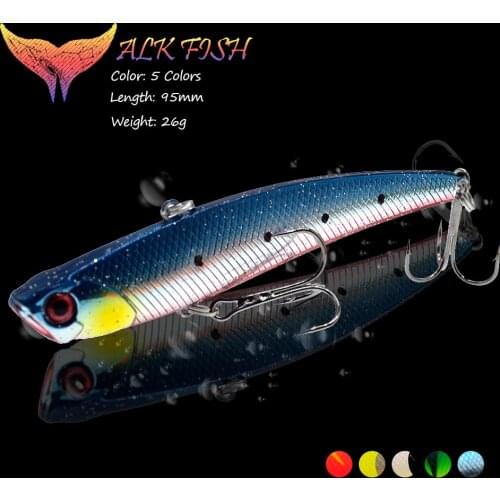 WALK FISH 1 PCS VIB 95mm/26g Sinking Vibration Fishing Lure Hard Plastic Artificial VIB Fishing Lures Pike Bait Tackle Wobblers
