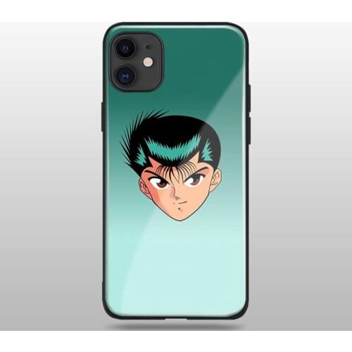 Yusuke Urameshi YuYu Hakusho tempered glass soft silicone phone case cover shell For iPhone SE 6 6s 7 8 Plus X XR XS 11 Pro Max