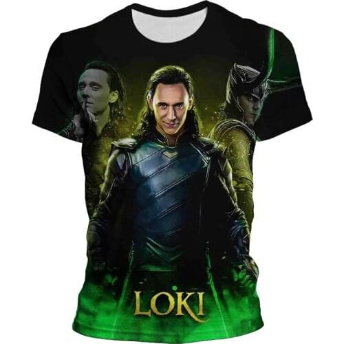Oversize Womens T-shirt Marvel Super Hero Loki 3D Print Cool Boy Girl Kids T Shirt Summer Harajuku Mens Tee Shirt