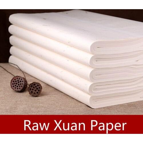 100sheets/pack Xuan Paper Chinese Traditional Calligraphy Brush Writing Rice Paper Landscape Flower Bird Painting Raw Xuan Paper